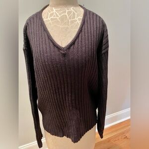 In The Wool Gray V-Neck with Patch Sleeves